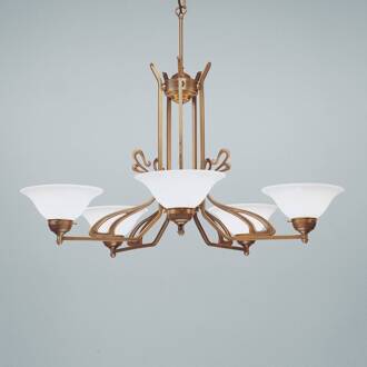 Mooi gevormde kroonluchter Richard messing, wit