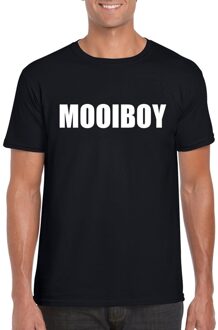 Mooiboy tekst t-shirt zwart heren S