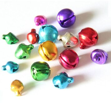 Mooie 6/8/10mm 100 stks/partij Kleurrijke DIY Ambachten Handgemaakte Mix Kleuren Losse Kralen Kleine Jingle Bells kerst Decoratie 8mm