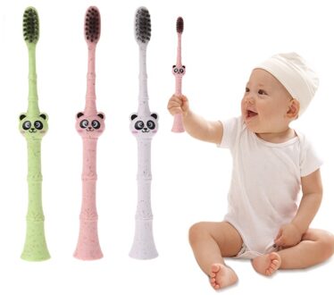 Mooie Baby Tandenborstel Bamboevezel Cartoon Panda Peuter Kinderen Dental Mondverzorging Kids Tandenborstel Bamboevezel Stijl