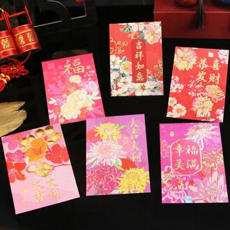 Mooie Bloemen Maanjaar Rode Pakketten 60 Pcs