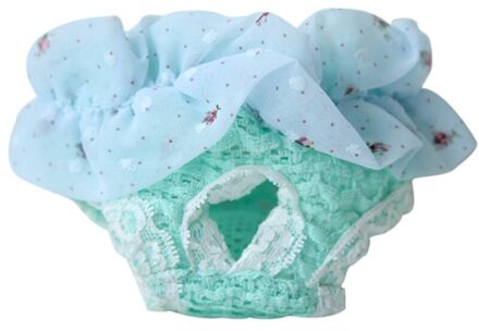 Mooie Chiffon Vrouwelijke Pet Dog Puppy Slips Fysiologische Sanitair Shorts Broek Wasbaar Pet Broek Ondergoed Luier DN0161QG / M