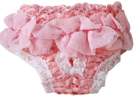 Mooie Chiffon Vrouwelijke Pet Dog Puppy Slips Fysiologische Sanitair Shorts Broek Wasbaar Pet Broek Ondergoed Luier DN0161QP / M