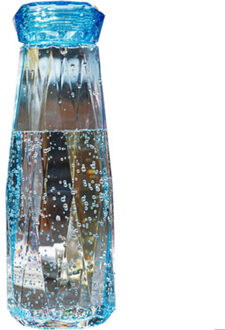 Mooie Creatieve Diamant Water Cup Glas Cup 401-500ml Loodvrij Hittebestendige Draagbare Drinkwater XH8Z blauw