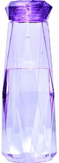 Mooie Creatieve Diamant Water Cup Glas Cup 401-500ml Loodvrij Hittebestendige Draagbare Drinkwater XH8Z paars
