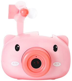 Mooie Dieren Bubbels Kids Elektrische Muziek Fans Bubble Maker Varkens Grappig Led Bubble Machine Speelgoed 70Ml Met Zoete Muziek voor Kids roze