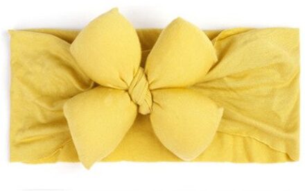 Mooie Elestic Hoofdbanden Baby Girl Hoofddeksels Haarband Voor Meisje Haarband Tulband Kids Headware Baby Haar Ornamenten Bebes Accesorios geel