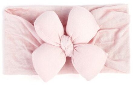 Mooie Elestic Hoofdbanden Baby Girl Hoofddeksels Haarband Voor Meisje Haarband Tulband Kids Headware Baby Haar Ornamenten Bebes Accesorios wit poeder