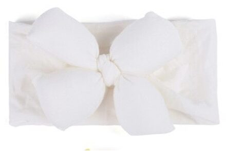 Mooie Elestic Hoofdbanden Baby Girl Hoofddeksels Haarband Voor Meisje Haarband Tulband Kids Headware Baby Haar Ornamenten Bebes Accesorios wit