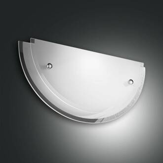 Mooie, geslepen glazen wandlamp Hill wit, zilver