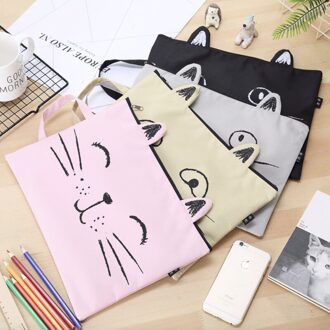 Mooie Glimlach Kleur A4 Bestand Zak Met Rits Papieren Document Zak Voor Papier Opslag Student Schooltas Kantoorbenodigdheden