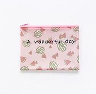 Mooie Granaatappel Citroen Mangosteen Watermeloen Platte Pen Potlood Case Organizer voor Document Bestand Zak Map A5 watermeloen