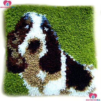 Mooie hond Diy Klink Haak Kits Kussensloop Kussen Borduren Gedrukt canvas Cover Haak Klink Haak kits Onvoltooide home decor