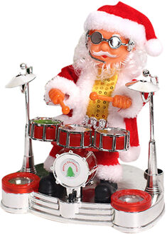 Mooie Kerst Kerstman Prestaties Spelen De Drums Muzikale Elektrische Speelgoed Ornamenten Gife Kerst Decoratie Kid