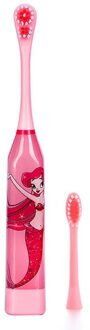 Mooie Kinderen Elektrische Tandenborstel Cartoon Patroon Dubbelzijdig Tand Opzetborstels Elektrische Tanden Borstel Voor Kinderen Met 2 Stuks hoofd roze