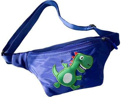 Mooie Kinderen Taille Pack Multipurpose Cartoon Dinosaurus Patroon Borst Tas Voor Jongens Meisjes Blauw