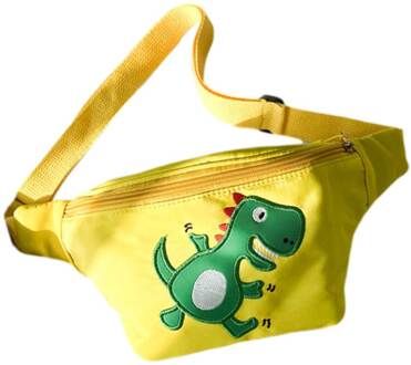 Mooie Kinderen Taille Pack Multipurpose Cartoon Dinosaurus Patroon Borst Tas Voor Jongens Meisjes geel