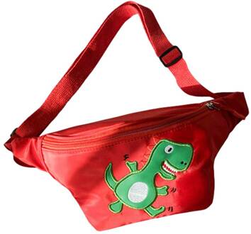 Mooie Kinderen Taille Pack Multipurpose Cartoon Dinosaurus Patroon Borst Tas Voor Jongens Meisjes Rood