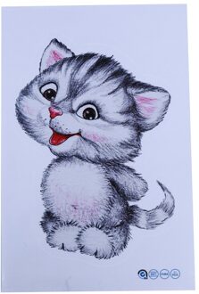 Mooie Kitten Wc Stickers Muurstickers 3D Gat Kat Dieren Muurschilderingen Home Decor Koelkast Posters