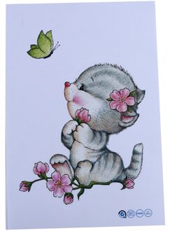 Mooie Kitten Wc Stickers Muurstickers 3D Gat Kat Dieren Muurschilderingen Home Decor Koelkast Posters