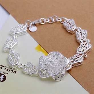 Mooie Mode Zilveren Kleur Charm Bloem Armbanden Voor Vrouwen Goede Prachtige Sieraden H244 Geprijsd Directe
