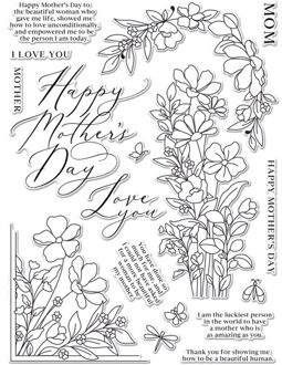 Mooie Moederdag Bloemen Clear Postzegels En Metalen Stansmessen Sets Voor Diy Craft Maken Scrapbooking Groet kaart Stamps