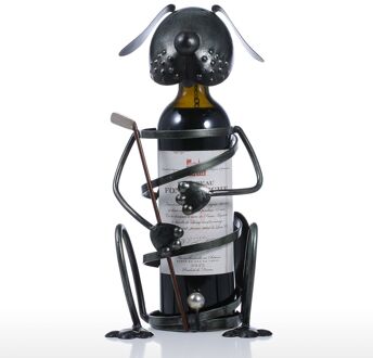 Mooie Puppy Wijnrek Art Ijzer Dier Beeldje Wijn Houder Praktische Bar Home Office Ornament Craft