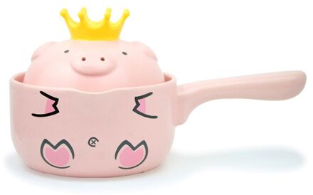 Mooie Roze Varken Cartoon Zand Pot Vlam Slip Om Thermische Riem Handvat Melk Pot Koken Noedels Huishoudelijke Keramiek
