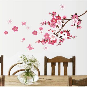 % Mooie Sakura Muurstickers Woonkamer Slaapkamer Decoraties 739. Diy Bloemen Pvc Home Decals Mural Arts Poster