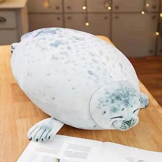 Mooie Seal Kussen Populaire Zachte Katoenen Seal Pop Aquarium Knuffel Slaapkamer Ornamenten Cadeaus Voor Zijn Vriendin En Kinderen wit