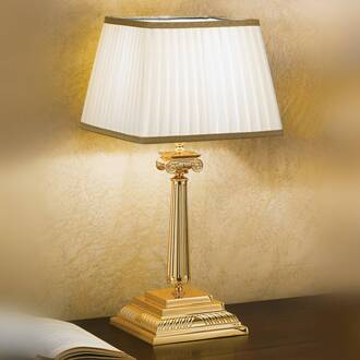 Mooie tafellamp Sarafine wit, goud