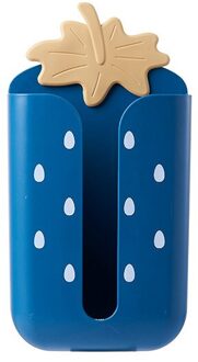Mooie Tissue Case Box Waterdichte Toiletrolhouder Opslag Plank Wall Mounted Rack Keuken Servet Papier Cilinder Zuig blauw