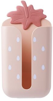 Mooie Tissue Case Box Waterdichte Toiletrolhouder Opslag Plank Wall Mounted Rack Keuken Servet Papier Cilinder Zuig roze