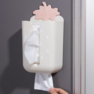 Mooie Tissue Case Box Waterdichte Toiletrolhouder Opslag Plank Wall Mounted Rack Keuken Servet Papier Cilinder Zuig wit