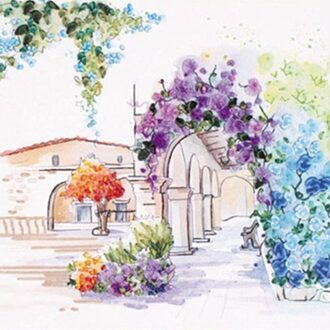 Mooie tuin telpatroon handwerken 3D DIY diamant borduurwerk Lint schilderij stiksels craft muurstickers met circle