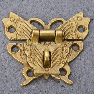 Mooie Vlinder Antiek Brons Hasp Klink Sieraden Houten Doos Lock Kast Gesp Case Sloten Handvat Hardware Accessoire