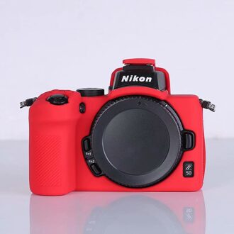 Mooie Zachte Dslr Camera Bag Silicone Case Rubber Camera Case Voor Nikon Z50 Rood