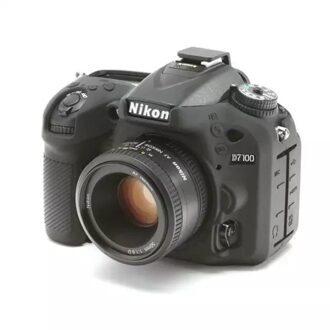 Mooie zachte Siliconen Camera Video Tas Voor Nikon D7100 D7200 Camera Case Rubber Beschermende Body Cover Skin zwart