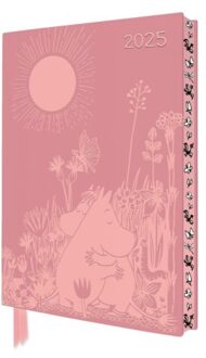 Moomin Love 2025 Artisan Art Vegan Leather Diary Planner - Page To View With Notes - Flame, Tree