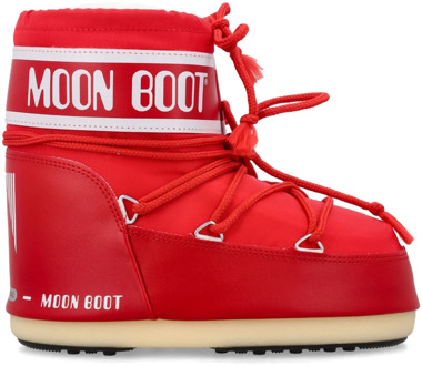 Moon Boot Rode Enkellaarzen met Slip-on Design Moon Boot , Red , Dames - 39 Eu,33 Eu,36 EU