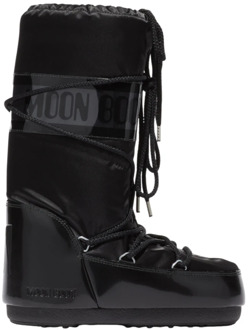 Moon Boot Zwarte waterafstotende gevoerde winterlaarzen Moon Boot , Black , Dames - 39 Eu,35 EU