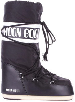 Moon Boot Zwarte Winterlaarzen Stijlvol Nylon Moon Boot , Black , Dames - 39 Eu,35 EU