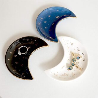 Moon Keramische Opslag Vorm Lade Sieraden Display Plaat Ketting Ring Oorbel Lade Creatieve Decoratie Mini Organizer # T1P