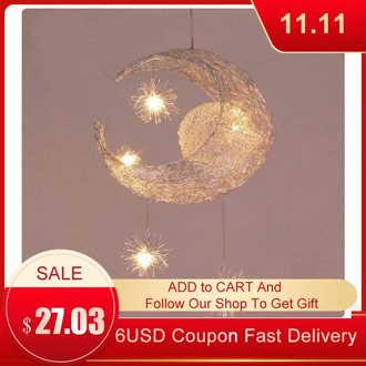 Moon LED Star Chandelier Modern Style Bedroom Girl Room Kids Room Chandelier Decor Pendant Lamp G4 Children Lustres Hanging Lamp