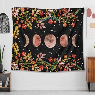 Moon Phase Bloem Tapijt Woonkamer Slaapkamer Thuis Decoratieve Doek Achtergrond Decoratieve Tapijt Home Decoratie Accessoires