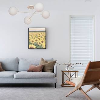 Moon plafondlamp, 80 cm, 4-lamps, zandkleurig, glas, E27