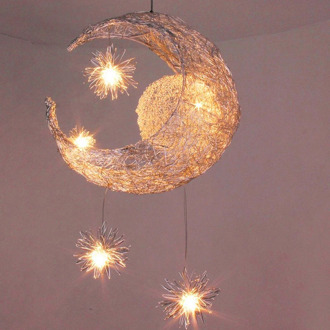 Moon Star Pendant Lights Indoor Lighting LED Decoration Hanging Lamp G4 90-260V Children's Bedroom Pendant Lamp Parlour Fixture