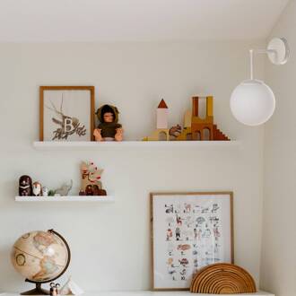 Moon wandlamp, 35 cm, zandkleurig, glas, stekker, E27