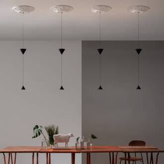 Moonbloom LED hanglamp 2-lamps Ø40cm 2.700K matzwart, wit