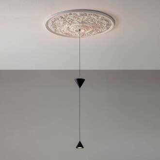 Moonbloom LED hanglamp 2-lamps Ø75cm 2.700K matzwart, wit